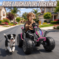 thumbnail image 4 of TOYBSNR 24V Ride on Toy for Kid, Electric ATV with Remote Control, 4 Wheeler with Music & Colored Light, 2WD/4WD Switchable Power Quad for 3-8 Years Old, Pink, 4 of 10