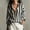 Black striped button down blouse a1, variant on Women Striped Button Down Long Sleeve Blouse Loose Fit Collared Casual Beach Tunic Tops for Summer Vacation Daily Wear Office, Brown M