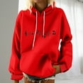 thumbnail image 2 of IROINNID Christmas Hoodies for Women Winter Thicken Hooded Pullover Loose Fit Casual Tops with Pocket,Red, 2 of 4