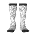 thumbnail image 2 of Picia Women Crew Soft Moisture-wicking Socks Black White Music Pattern Design Cotton Socks, One Size fit All, 2 of 9