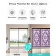 thumbnail image 4 of Window Privacy Film Purple Boho Stained Glass Window Film Decorative Sun Block Window Cover Ethnic Geometric Middle Century Art Window Clings Static Adhesive Sticker for Bathroom 35.4"x78.7", 4 of 7