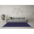 thumbnail image 3 of Ahgly Company Machine Washable Indoor Square Persian Blue Traditional Area Rugs, 4' Square, 3 of 4