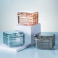 thumbnail image 1 of Denture Storage Case Transparent Dustproof Multi Layer Food Grade with Lid Cleaning ABS Denture Cup with Strainer Brush Storage Box for Elderly, 1 of 7