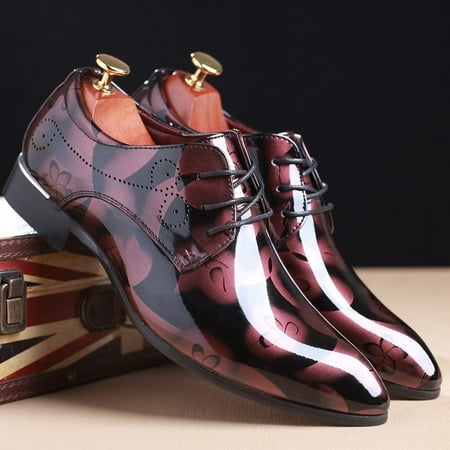 British gentleman bridegroom Derby wedding shoes business formal wear pointed leather shoes casual shoes men s shoes plus size yellow
