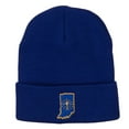 thumbnail image 5 of Indiana State Flag Map Embroidered Long Beanie - Royal OSFM, 5 of 5
