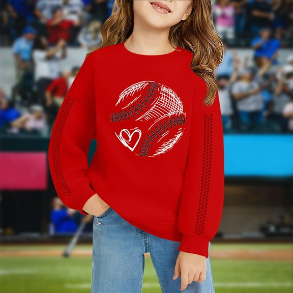 XXWXYD Boys Girls Baseball Sweatshirt Crew Neck Long Sleeve Casual Softball Uniform Athletic Sports Shirt Summer Top Sportswear Gear 2025