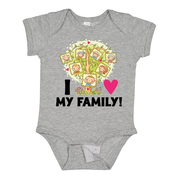 Inktastic I Love My Family Kids Family Tree Boys or Girls Baby Bodysuit