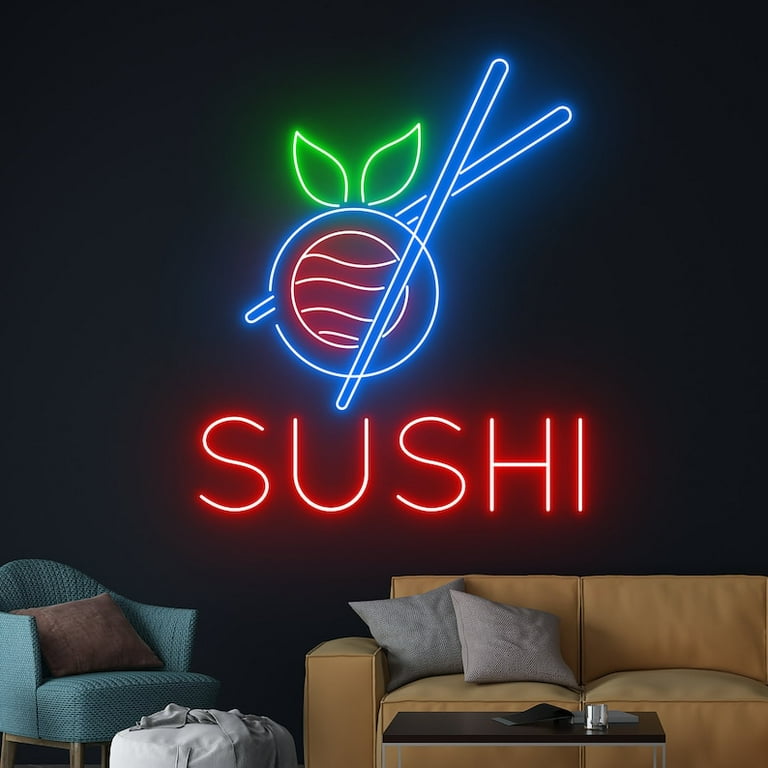 Handmadetneonsign Sushi Neon Sign, Japanese Food LED Sign, Sushi