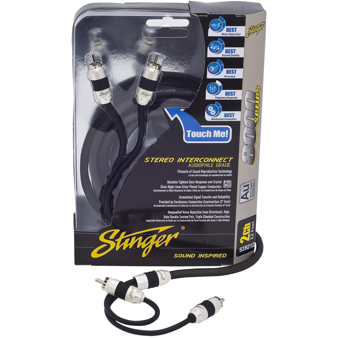 NEW 15 FT STINGER SHIELDED CAR STEREO 2 CHANNEL RCA INTERCONNE​CT AUDIO CABLE 