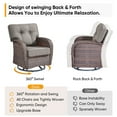 thumbnail image 5 of PARKWELL Outdoor Wicker Swivel Glider Chairs Set of 2,All-Weather Rattan Swivel Rocker Lounge Chair with Thick Gray Cushions for Porch Balcony Backyard,Brown Wicker, 5 of 9