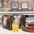 thumbnail image 6 of Haiem Rustic Cow Butterflies Champagne Print Toaster Covers 4 Slice Wide Slot,Bread Dust Cover & Fingerprint Protection,Bread Machine Cover,Appliance Covers, 6 of 7