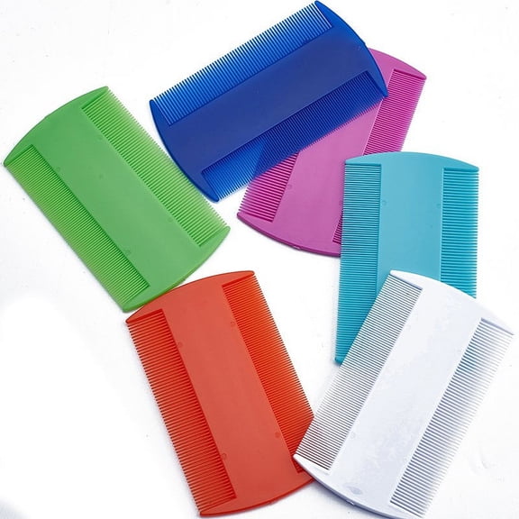 PENGXAING 4 Pcs/ensemble Plastique Tête de Dent Fine Double Face Poils de Poux Fournitures de Nettoyage pour Animaux Chat Chien