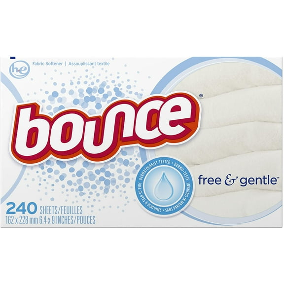 Bounce Fabric Softener Dryer Sheets Free & Gentle 240CT