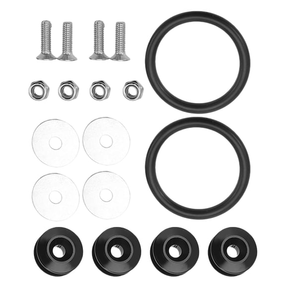 OUNONA Car Bumper Quick Release Fastener Kit, Black Metal Bolt Set for Front and Rear Bumper Holders, and Easy Install