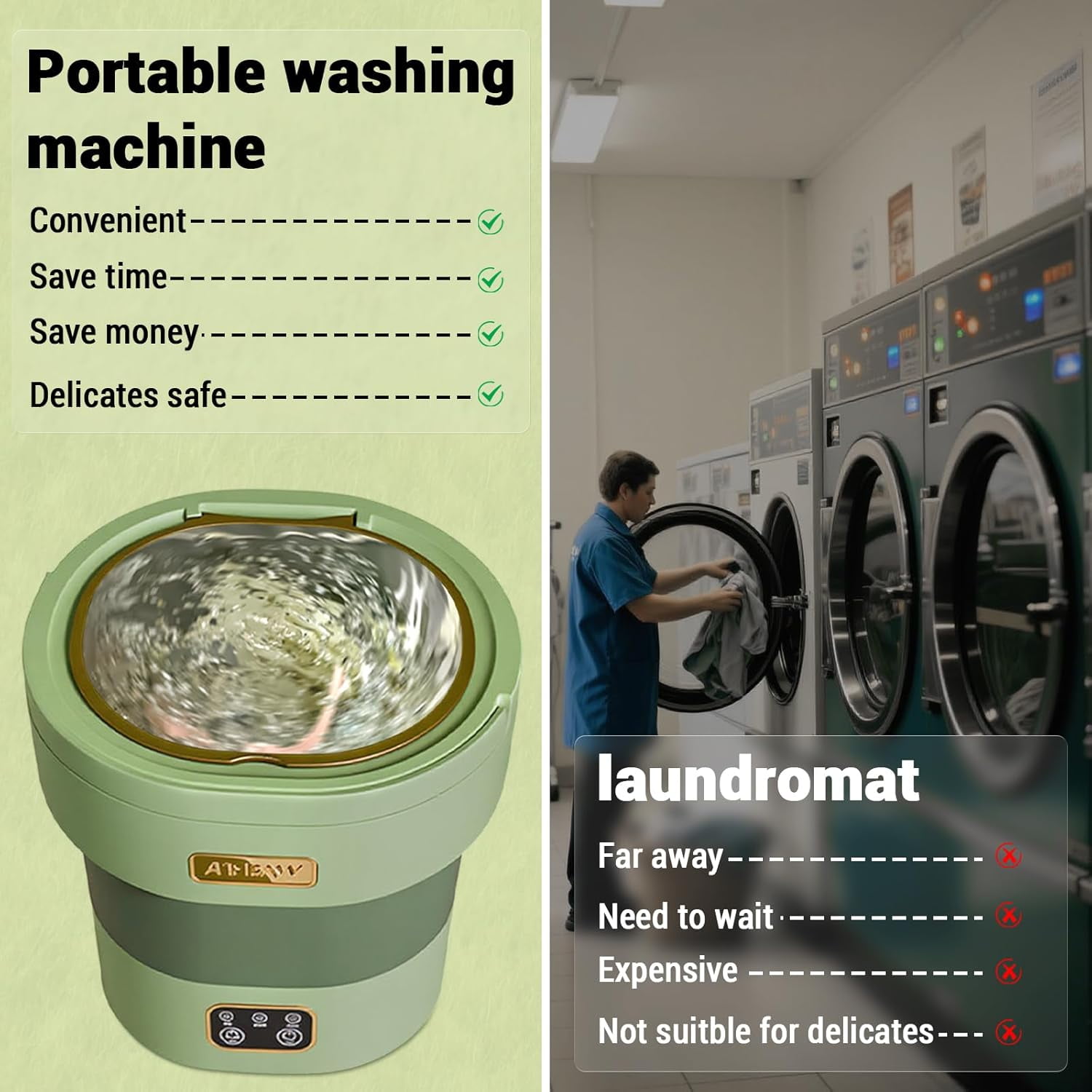 Portable Washing Machine, 12l Foldable Mini Washer with with 4 Modes and Spin Basket Deep Cleaning of Underwear Baby Clothes and Small Clothes for Apartments Dorm RV Travel Hotel Laundry