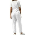 thumbnail image 6 of BLVB Women's Fashion Baggy Loose Linen Bib Overalls Jumpsuit Casual Sleeveless Taper Pants Outfits Rompers with Pockets, 6 of 7