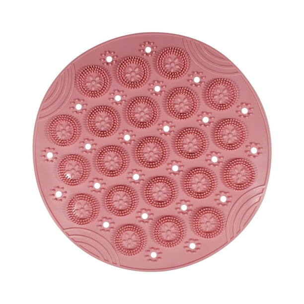Alfombrillas de Baño para el Piso Del Baño, Alfombra Circular Antideslizante con Tazas de Succión Fuertes, Alfombra de Pie de Pvc para el Hogar para la Bañera de la Ducha, Alfombra de Piso de 30x30cm