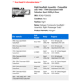 thumbnail image 2 of Right Headlight Assembly - Compatible with 1992 - 1999 Chevy K1500 Suburban Sport Utility 4-Door 1993 1994 1995 1996 1997 1998, 2 of 2