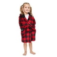 thumbnail image 2 of Christmas Family Hooded Robes Matching Pajamas Plaid Fleece Bathrobe Loungewear for Men Women Kids, 2 of 10