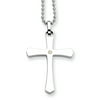 Stainless Steel 14k Accent w/ 2pt Diamond Cross Necklace