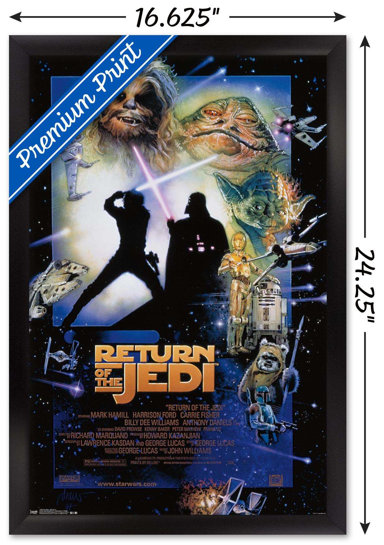 Star Wars: The Return Of The Jedi - One Sheet Wall Poster, 14.725" x 22.375", Framed