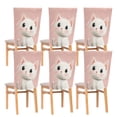 thumbnail image 6 of Decorative Chair Back Cover One Size x6 Chair Cover Dining Chair Slipcovers Chair Back Decoration Festival Chair Decoration Cute Cat with Black Eyes, 6 of 6