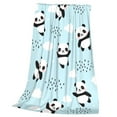 thumbnail image 3 of Junzan Cute Panda Bear Print Flannel Fleece Blanket Throw Blanket For Bed,Sofa,Couch,Travel,Camping(50"X40"), 3 of 9