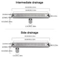 thumbnail image 4 of 1 Set, 11.8" Linear Shower Drain With Removable Grate, Professional Brushed 304 Stainless Steel Rectangle Shower Floor Drain,Floor Shower Drain With Hair Strainer, 4 of 5