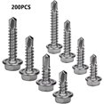 thumbnail image 4 of 200 Pieces/Set Stainless Steel Screw Replacement Hexagon Anti-rust Portable Detachable Hexagon Self-tapping Woodworking Screws Assortment with Storage Box, 4 of 8