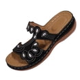 thumbnail image 2 of Sandals for Women Baeitkot Women's Spring Summer Fashionable Casual Versatile Solid Color Open Toe Trendy One-Strap Slippers Wedge Heels Shoes, 2 of 9