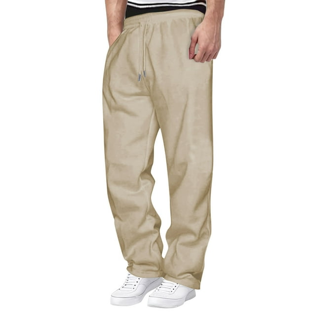 Plebaso Men's Sweatpants Open Bottom Lounge Pants for Men Casual Drawstring Sweat Pants with Pockets