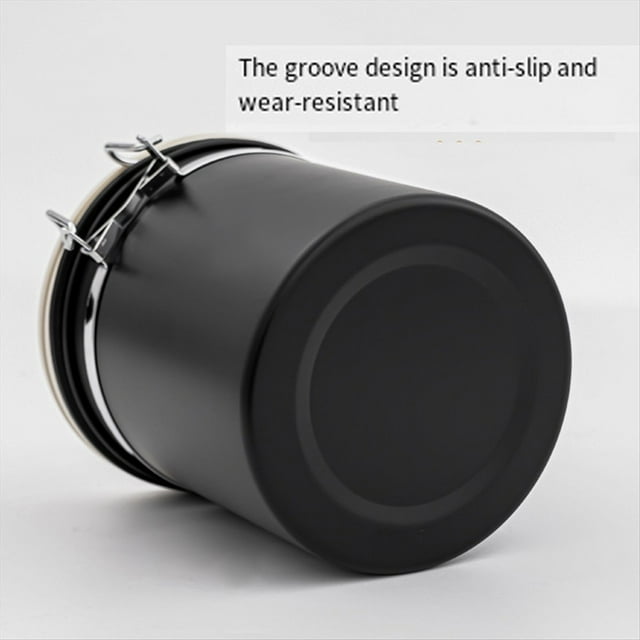 Contenedor de Almacenamiento de Café de Gran Capacidad de 1,5 L, Lata Sellada para Granos de Café, Tarro para Rellenar Café, Almacenamiento de Alimentos, Color Negro