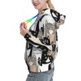 thumbnail image 2 of Fotbe Colors Cats Pattern Womens Long Sleeve Hoodie, Pullover Hooded Sweatshirt, Kangaroo Pocket Hoodie with Eye-catching Drawstrings-Large, 2 of 7