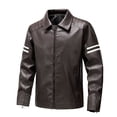 thumbnail image 1 of LOVZFMLL Jackets for Men's Fashion Men's Leather Motorcycle Jackets Casual Coats, 1 of 7