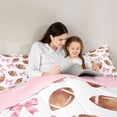 thumbnail image 5 of Erosebridal Pink Cute Bowknot 7-Piece Twin Bedding Sets,American Ball Rugby Sport Bedding Comforter Set For Kids Girls,Reversible, 5 of 7