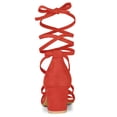thumbnail image 3 of Sandalias Punta Abierta De Tacón De Mediana Grueso Con Cordón Para Mujer Allegra K Naranja 42, 3 of 6