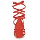 thumbnail image 3 of Sandalias Punta Abierta De Tacón De Mediana Grueso Con Cordón Para Mujer Allegra K Naranja 42, 3 of 6