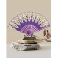 thumbnail image 3 of HIBIBUD Folding Fan Elegant Lace Fan Surface Boots on the Ground Fan Smooth Folding & Unfolding Hand Fans for Women Foldable Style3, 3 of 5