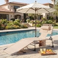 thumbnail image 2 of Gymax Chaise Longue de Plage Portable Chaise Pliante Inclinable avec Trou pour le Visage Beige, 2 of 10