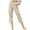 Beige, variant on Hfolob Beach Pants Women Solid Color High Waist Cotton and Linen Casual Cropped Flare Pants Gray M