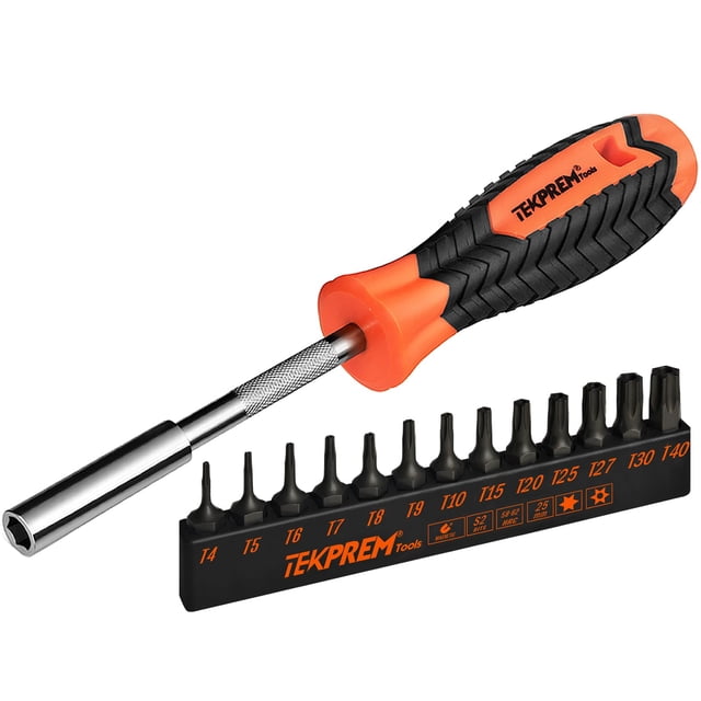 Juego de puntas Torx TEKPREM de 13 piezas con destornillador magnético de seguridad