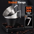 thumbnail image 3 of Double Spout Stainless Steel Espresso Cup, Measuring Cup with Dual Scale, Espresso Shots cup 3.4oz/100ml (Silver), 3 of 8