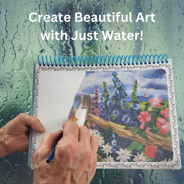 ZUKI's Aqua Art Water Painting for Seniors, Kids, Reusable, No Mess, Just  Add Water, Dementia Coloring Activities, 5 Scenic Pages. 