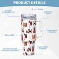 thumbnail image 5 of Logiee Cute Cat And Christmas Gift Print 40OZ Ice Bully Cup with Handle and Straw, Double Wall Stainless Steel Tumbler,Travel Coffee Cup with Lid, Summer Insulation and Cooling Cup, 5 of 8