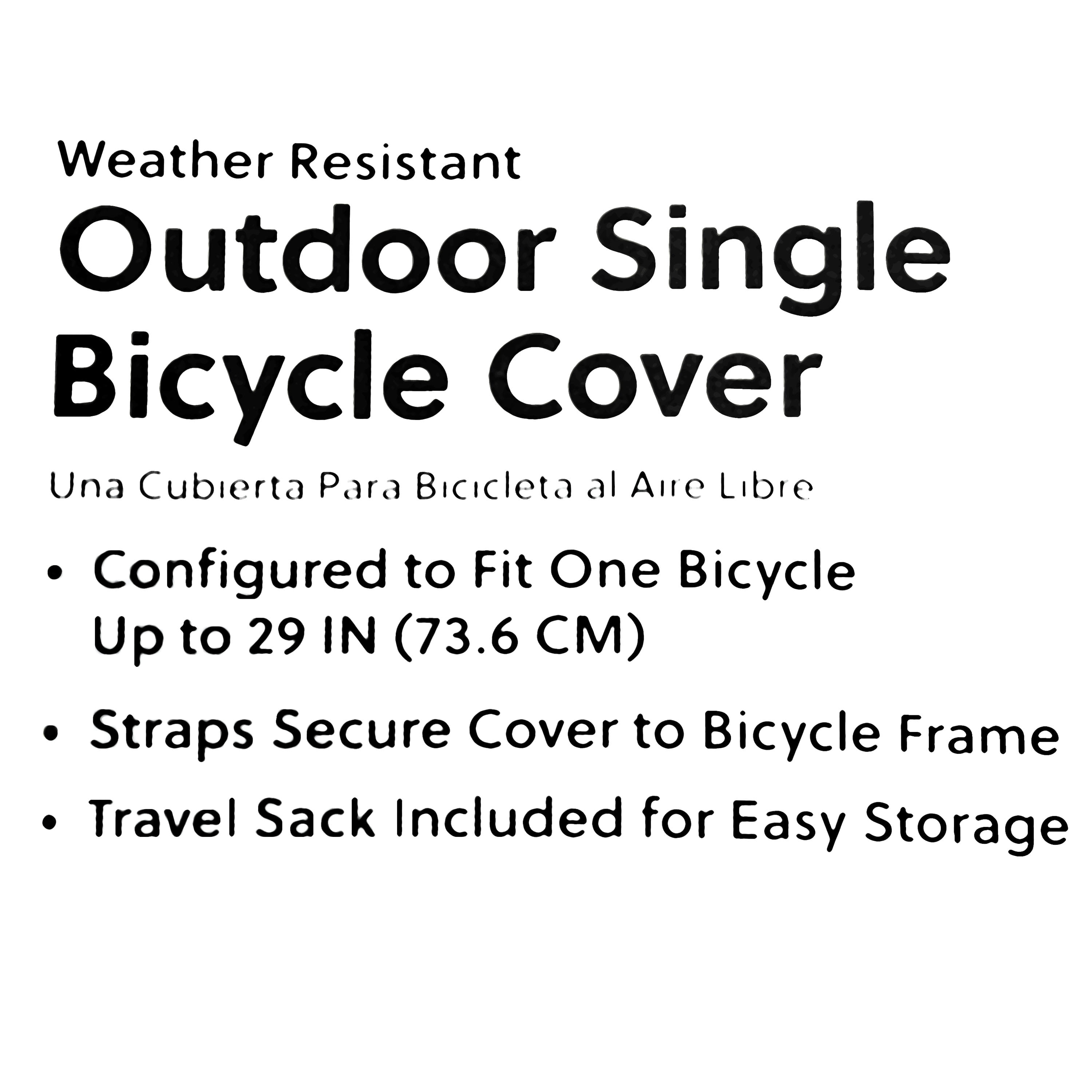 Concord Outdoor Single Polyester Bicycle Cover, Fits Most Bikes, 49" H