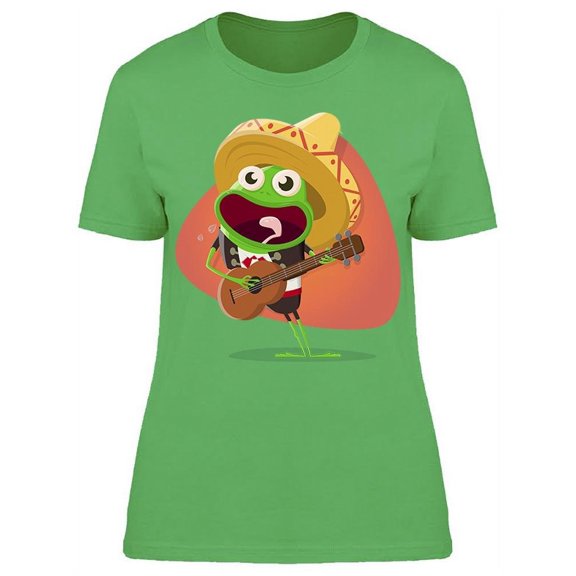 Funny Frog As Mexican Mariachi T-Shirt Women -Image by Shutterstock, Female Small