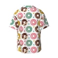 thumbnail image 2 of Vsdgher Colorful Donuts Print Men's Wrinkle Free Untucked Cuban Shirt Business Casual Button Down Shirts Short Sleeve Shirt, 2 of 7
