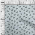 thumbnail image 1 of oneOone Cotton Cambric Light Gray Fabric Leaves & Flower Floral Crafts Projects Decor Fabric Printed By The Yards 56 Inches Wide, 1 of 4