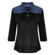 thumbnail image 3 of Camisetas de Manga Larga de Negocios Casual para las Mujeres Slim-Fitting Gold Velvet Denim Patchwork Pullover, Camisetas de Manga Larga de las Señoras para el Trabajo Diario de la Oficina, 3 of 7