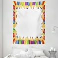 thumbnail image 1 of Kids Party Tapestry, Frame of Colorful Pencils Fun School Time Theme Education Drawing Creativity, Wall Hanging for Bedroom Living Room Dorm Decor, 60W X 80L Inches, Multicolor, by Ambesonne, 1 of 2